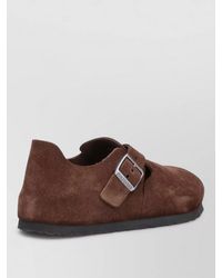 Birkenstock - Suede Moccasins Round Toe Flat Sole Buckle - Lyst