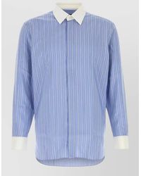 Tom Ford - Silk Shirt Striped Long Sleeves Embroidery - Lyst