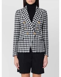 Tagliatore - Double Breasted Checked Jacket With Notched Lapels - Lyst