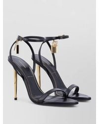 Tom Ford - Leather Padlock Sandals Pointed Toe Heel - Lyst