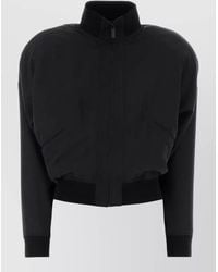 Gucci - Silk Bomber Jacket High Collar Ribbed Finish - Lyst