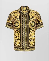 Versace - Silk Barocco Print Short-Sleeve Shirt - Lyst