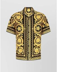 Versace - Silk Barocco Printed Short-Sleeve Shirt - Lyst
