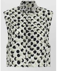 Fendi - Cropped Top Dot Pattern Collared Sleeveless - Lyst