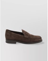 Tod's - Penny Strap Suede Leather Loafer - Lyst