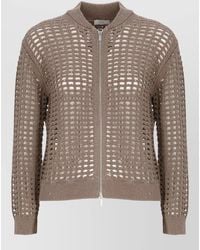 Peserico - Crewneck Sequin Cotton Knit Cardigan - Lyst