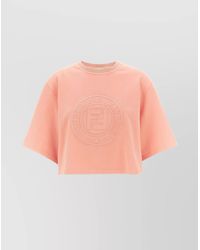 Fendi - Cotton Logo-Patch Short-Sleeve T-Shirt - Lyst
