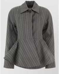 Stella McCartney - Wool Blazer Peplum Design Striped Tailoring - Lyst