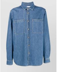 Moschino - Denim Shirt With Teddy Bear Motif And Patch Pockets - Lyst