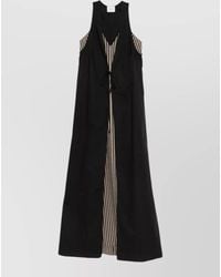 Alysi - Long Dress Open Front Sleeveless V Neckline - Lyst