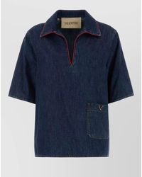 Valentino Garavani - Denim Shirt Short Sleeves Chest Pocket - Lyst
