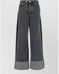 Ganni - Denim Oversized Wide-Leg Jeans - Lyst