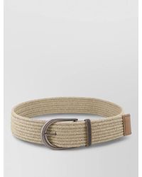 Brunello Cucinelli - Linen Belt Braided Design Shiny Loop - Lyst