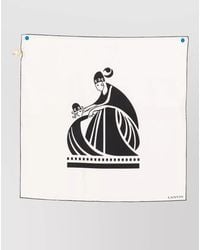 Lanvin - Silk Logo Print Scarf - Lyst