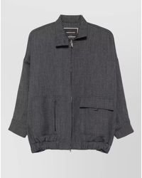 Fabiana Filippi - High Collar Jacket Button Detail Silk Blend - Lyst