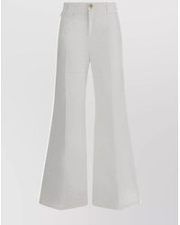 Chloé - Wide-Leg Flare Pants With Waist Belt Loops - Lyst