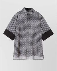 Lanvin - Cotton Geometric Print Short-Sleeve Shirt - Lyst