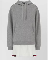 Gucci - Cotton Hooded Sweatshirt Dress Layered Design - Lyst