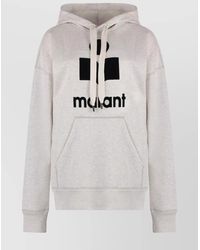Isabel Marant - Cotton Hoodie With Velvet Logo Intarsia - Lyst