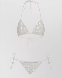 P.A.R.O.S.H. - Halter Neck Triangle Sequin Beach Coverup - Lyst