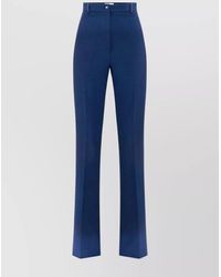 Elisabetta Franchi - High Waist Wide Leg Trousers With Side Slits - Lyst