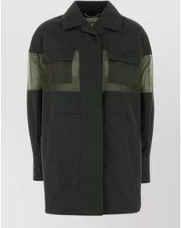 Fendi - Cotton Blend Jacket Collared Long Sleeves Mesh - Lyst