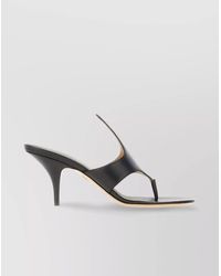 Ferragamo - Leather Mules With Kitten Heel And Thin Straps - Lyst
