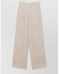Emporio Armani - Linen High-Rise Wide-Leg Trousers - Lyst
