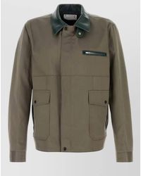 Sacai - Cotton Jacket Contrast Collar Button Cuffs - Lyst