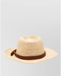 Dragon Diffusion - Wide Brim Raffia Hat Leather Band - Lyst