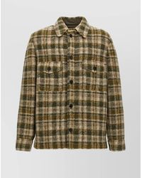 Isabel Marant - Wool Blend Checked Relaxed-Fit Shirt Jacket - Lyst