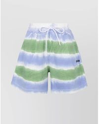 MSGM - Cotton Printed Shorts - Lyst