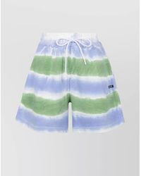 MSGM - Elastic Waistband Tie-Dye Pattern Shorts - Lyst