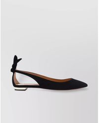 Aquazzura - Leather Bow Ballerina Flats - Lyst