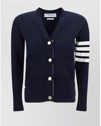 Thom Browne - Wool V-Neck Ribbed-Knit Cardigan - Lyst