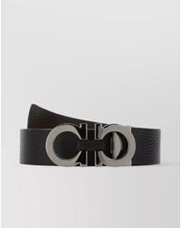 Ferragamo - Adjustable Reversible Leather Belt With Metal Buckle - Lyst