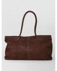 Low Classic - Suede Leather Square Shoulder Tote Bag - Lyst