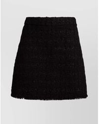 Tory Burch - Metallic Wool-Blend High-Rise Fringe Mini Skirt - Lyst