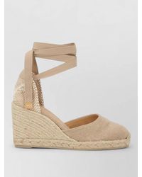 Castañer - Espadrille Wedge Heel Peep Toe Braided Sole - Lyst