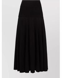 Plan C - Cotton Knit A-Line Midi Skirt - Lyst