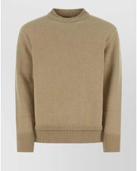 Maison Margiela - Ribbed Wool Linen Cotton Elbow Patch Sweater - Lyst
