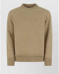 Maison Margiela - Ribbed Wool Linen Cotton Elbow Patch Sweater - Lyst