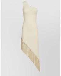 ‎Taller Marmo - Fringe Asymmetric One-Shoulder Midi Dress - Lyst