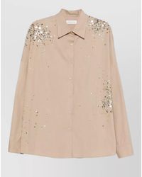 Dries Van Noten - Cotton Rhinestone-Embellished Long-Sleeve Shirt - Lyst