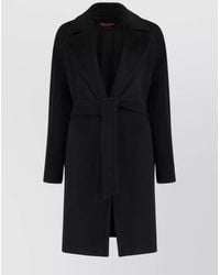 Max Mara - Virgin Wool Belted Single Breasted Coat - Lyst