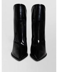 Dolce & Gabbana - Patent Leather Pointed Ankle Boots Shoes - Lyst