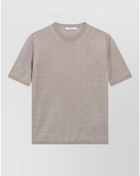 Max Mara - Crew Neck Plain Short Sleeve Knit Top - Lyst