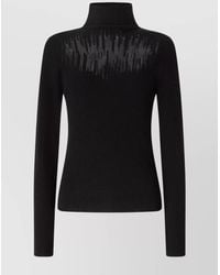 Genny - Fitted High Neck Long Sleeve Knit Sweater - Lyst