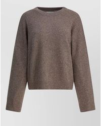 Loulou de Saison - Wool Yak Wool Fine-Knit Crewneck Long-Sleeve Sweater - Lyst