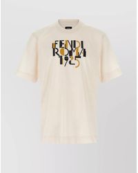 Fendi - 'Roma 1925' Crew Neck Graphic Print T-Shirt - Lyst